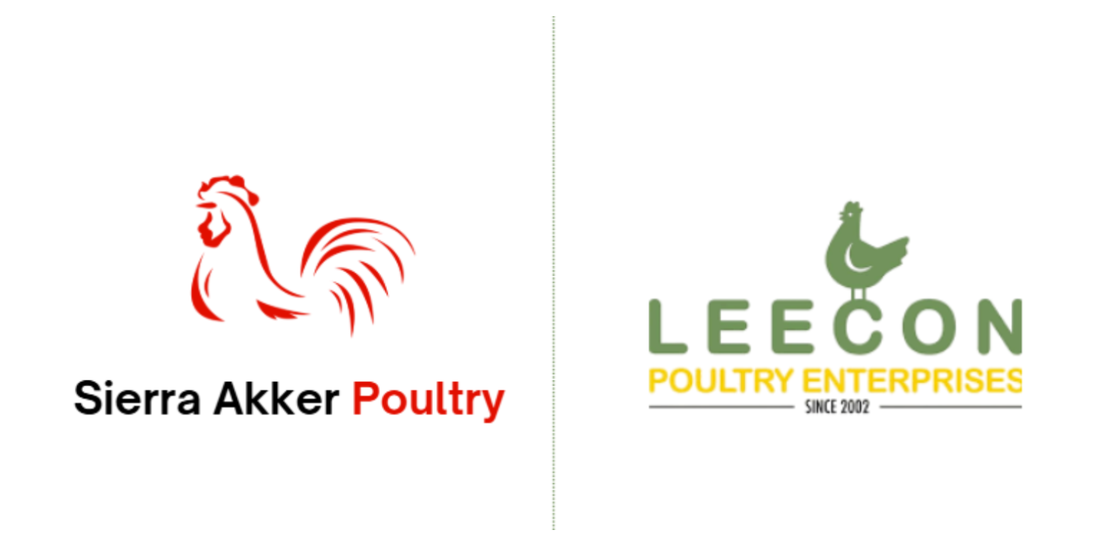 Logos of Leecon Poultry Enterprise and Sierra Akker Poultry