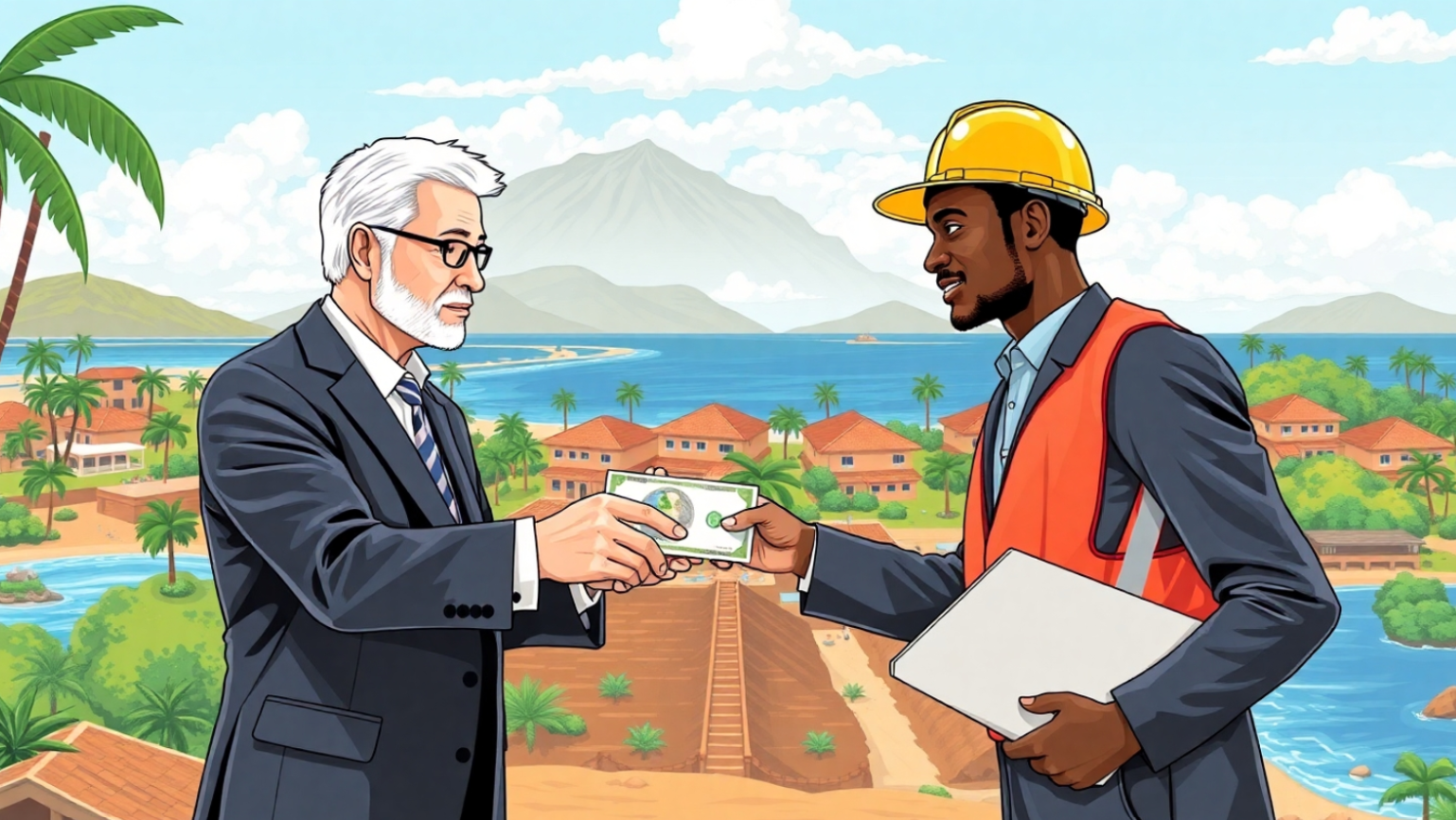 An illustration of an investor investing in the tourism sector of Sierra Leone