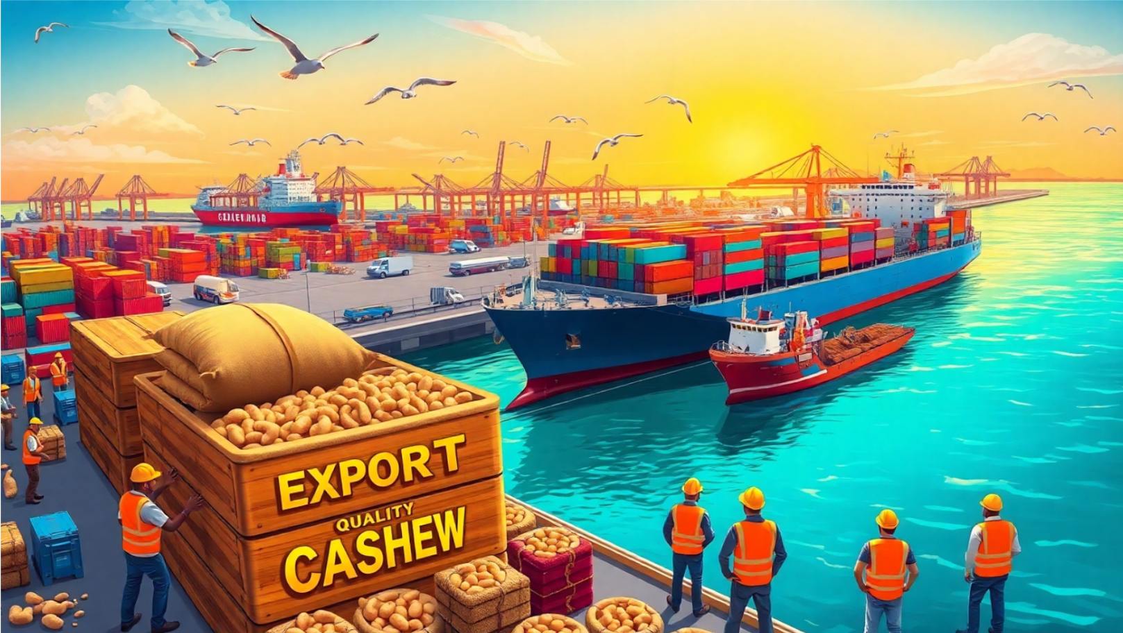An illustration of exporting cashew nuts from Sierra Leone