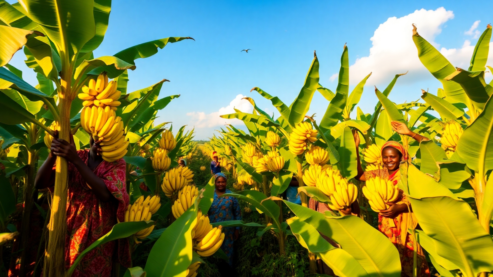 An illustration of a banana plantation in Kenya