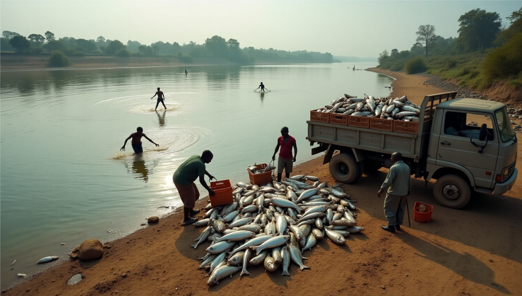 An illustration of how the fisheries sector is employing people of Sierra Leone
