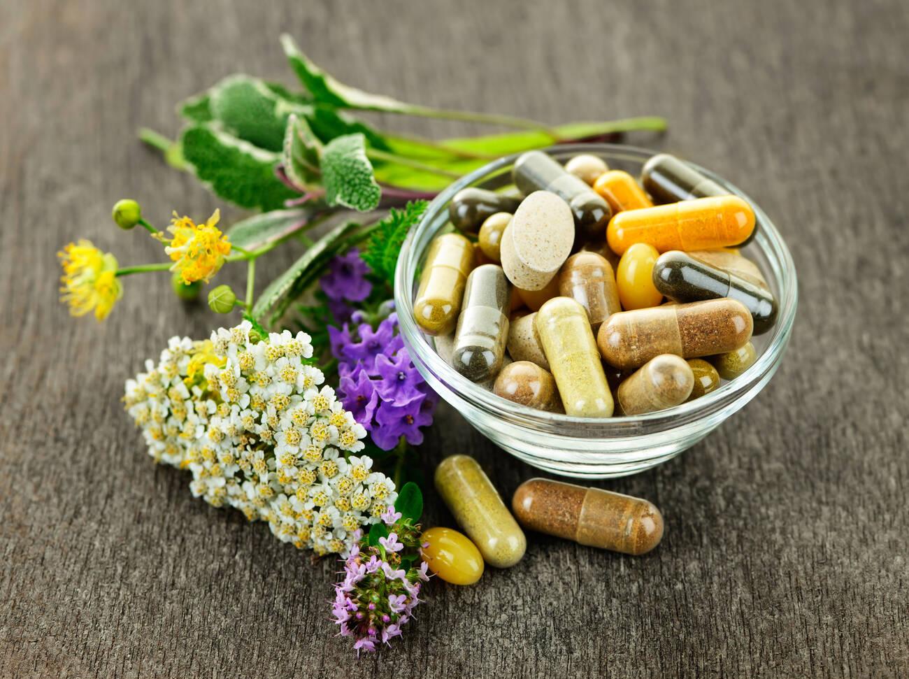 Herbs with alternative medicine herbal supplements and pills Herbs with alternative medicine herbal supplements and pills