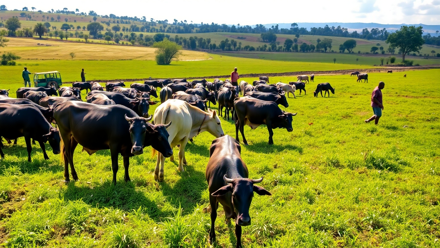 cattle farming congo herd picture A herd of cows in the fields of congo