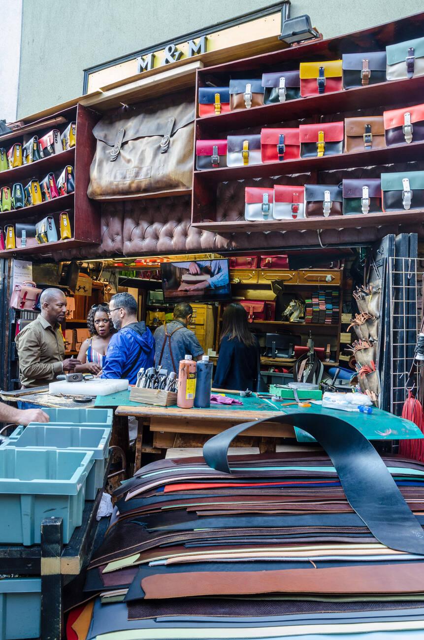 Leather products in the market