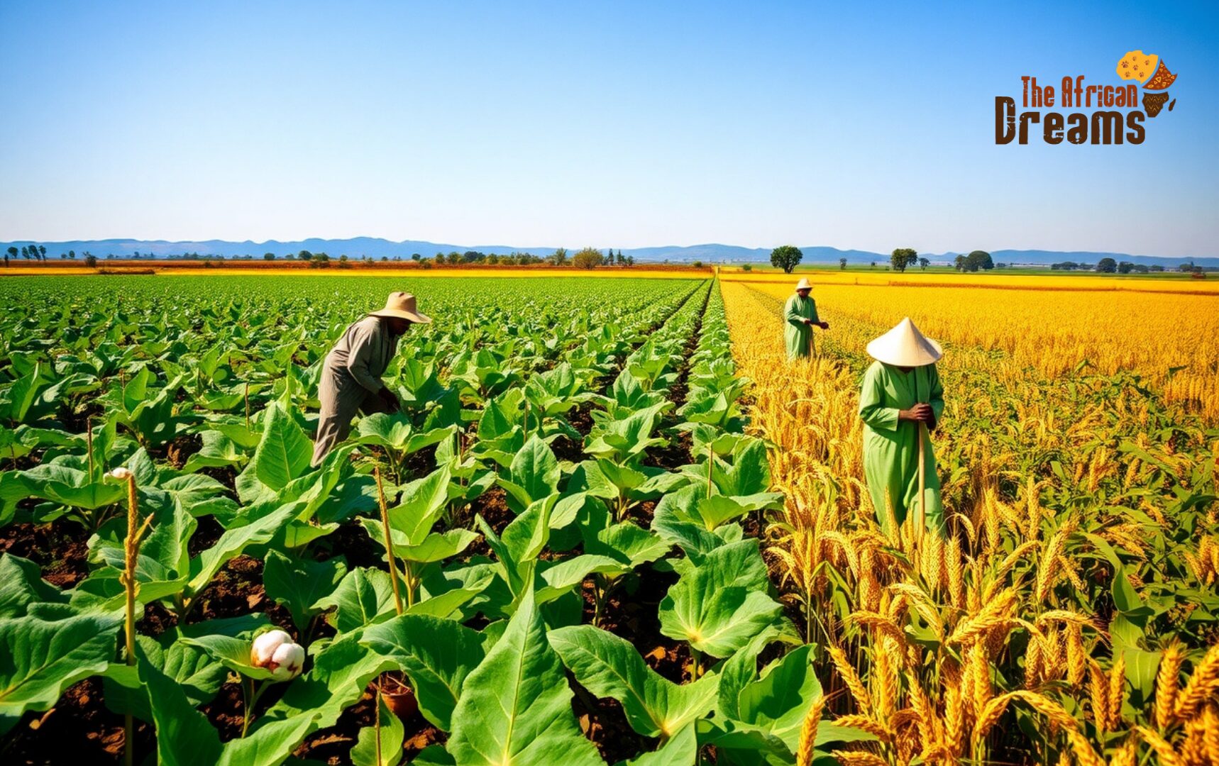 farmers are working on crops field