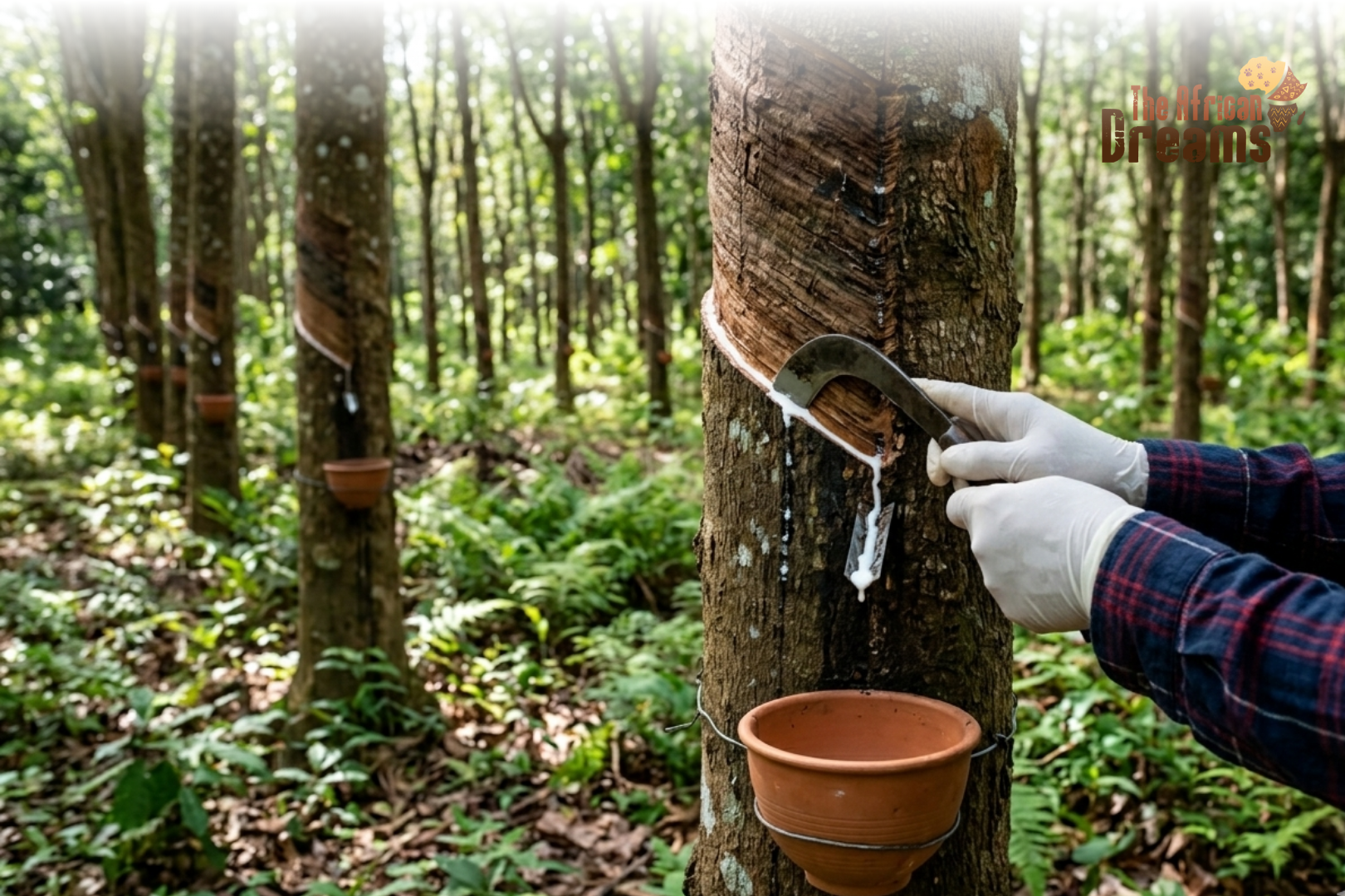 rubber collecting
