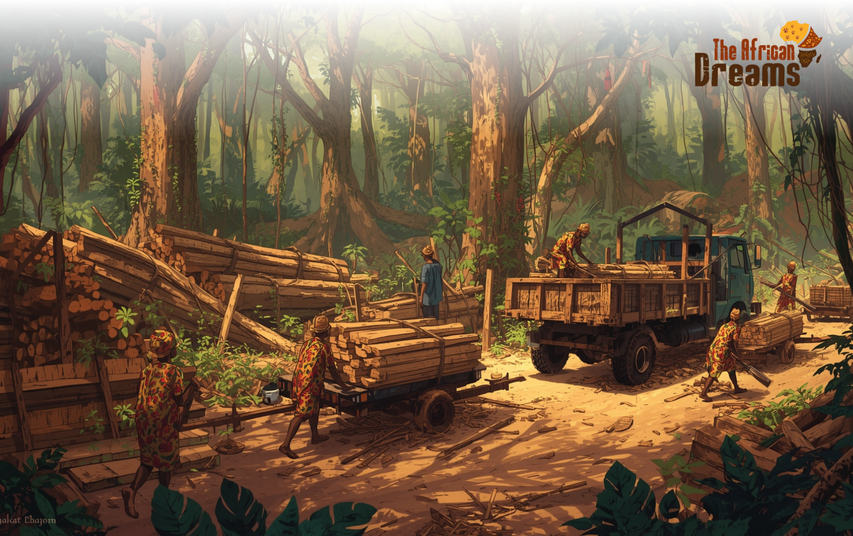 Timber Industry Wood industry illustration of cameroon