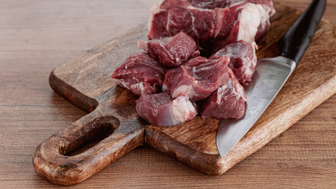 Dorper Sheep meat on a board. Dorper Sheep meat on a board.