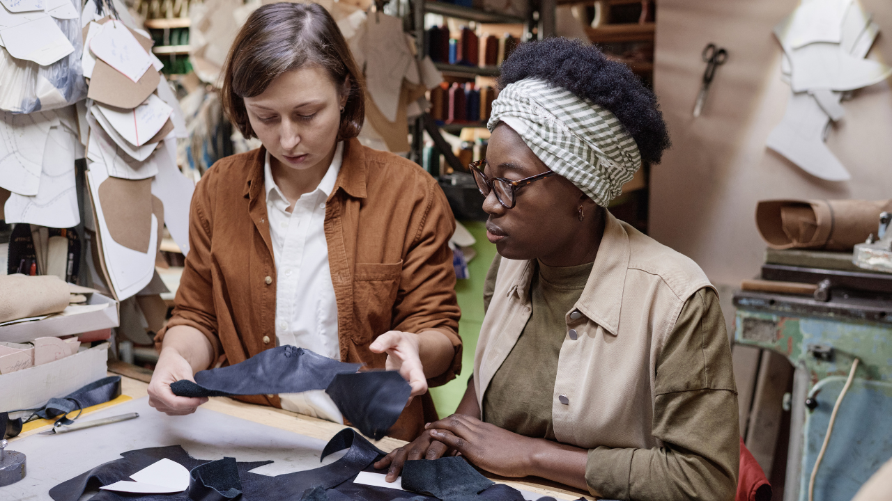 a buyer is inspecting garment