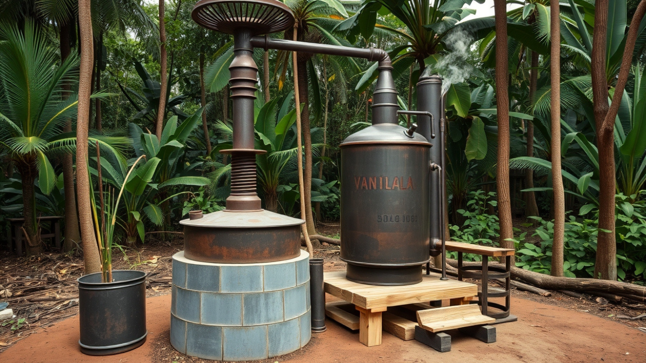  energy-efficient distillation unit set within a vibrant, recently reforested area