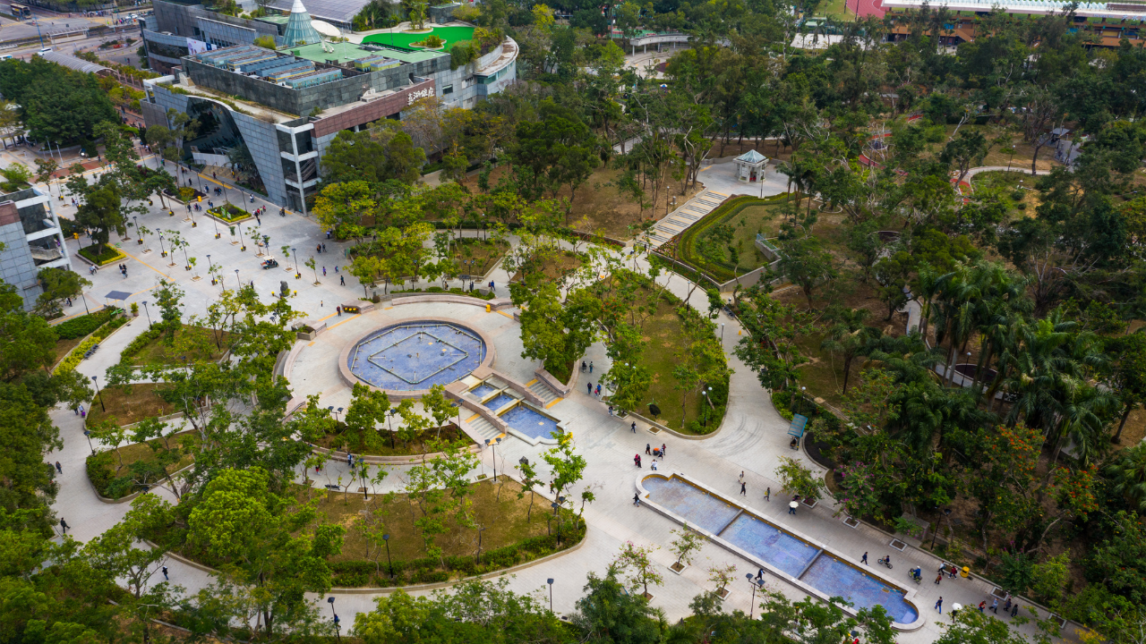 mall with park Aerial view of Novare Lekki Shopping Mall in Lagos with parking lot