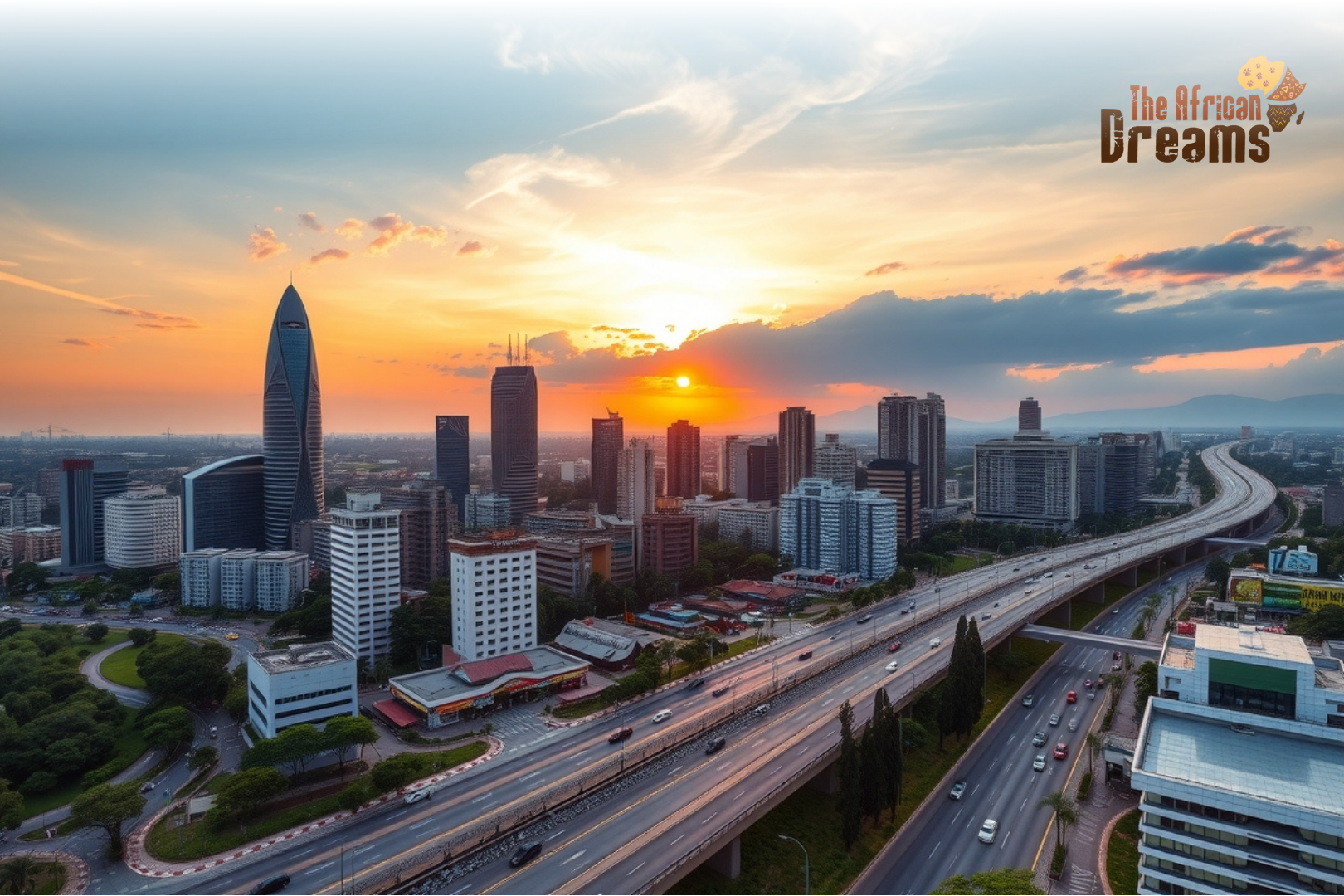 African Dreams Cover Image (43) Panoramic view of Nairobi’s modern skyline at sunset, symbolizing Kenya’s economic growth and diverse investment opportunities
