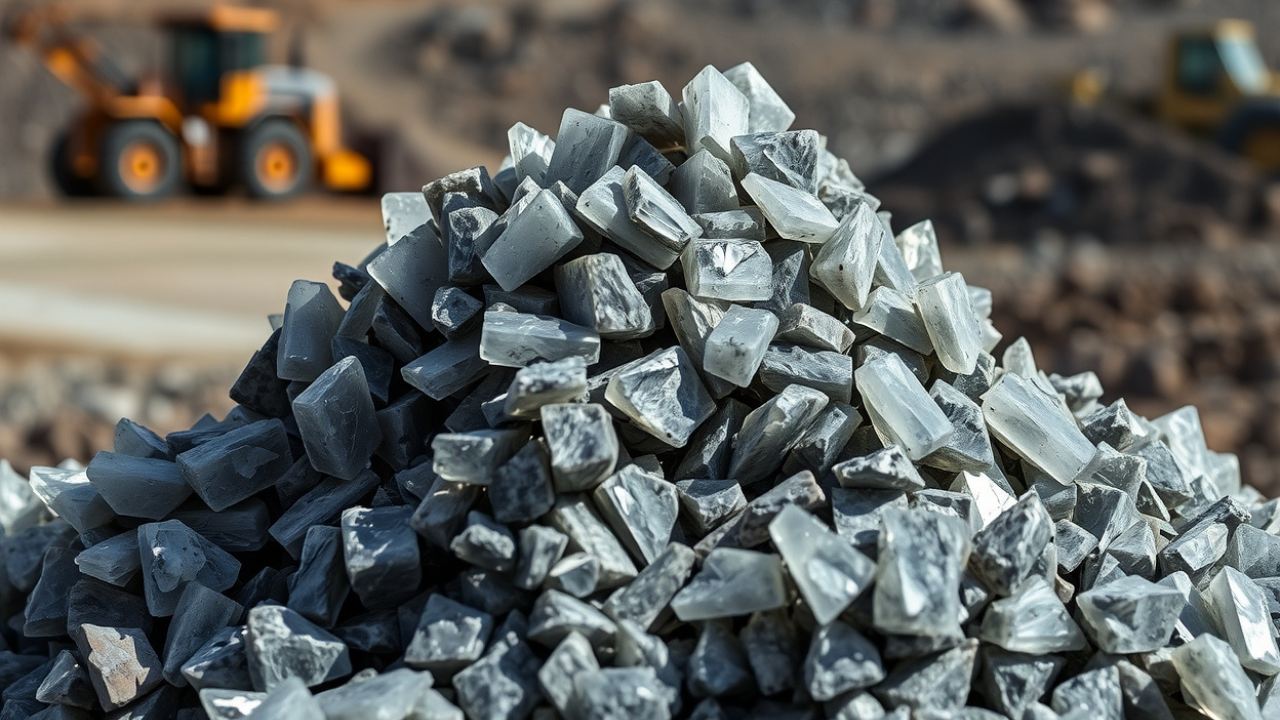 Flourspar extracted from mines.