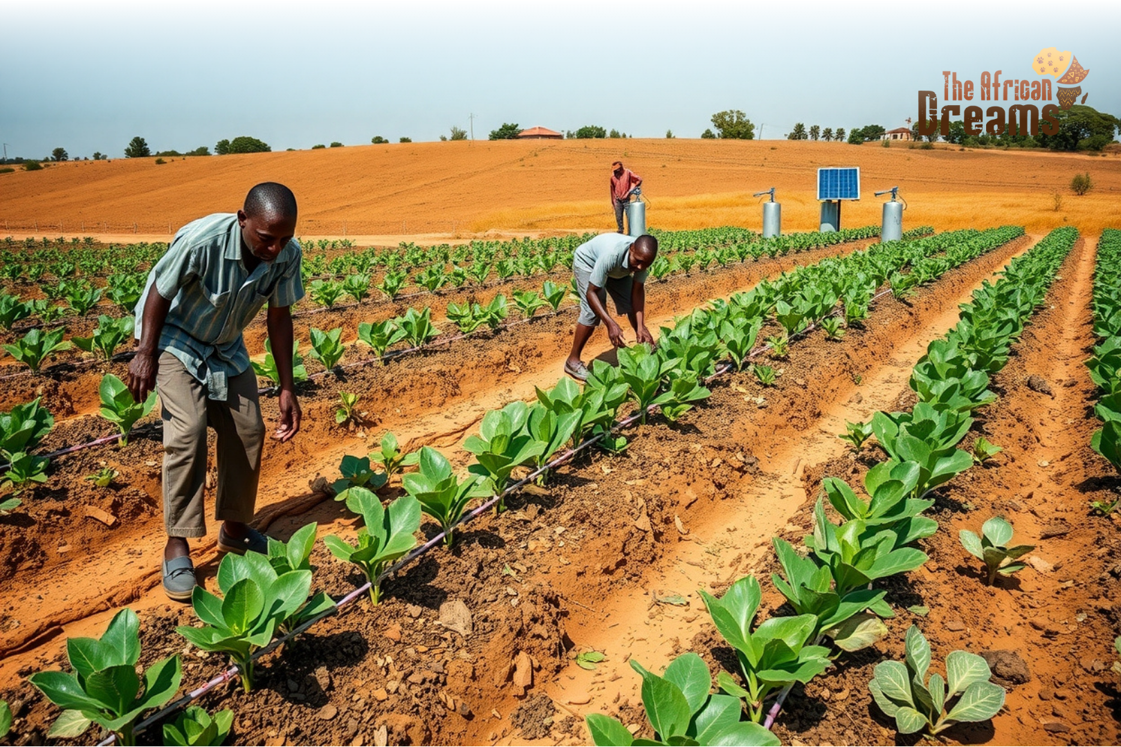 Climate-smart farming practices in rural Zimbabwe using irrigation and sustainable land management.