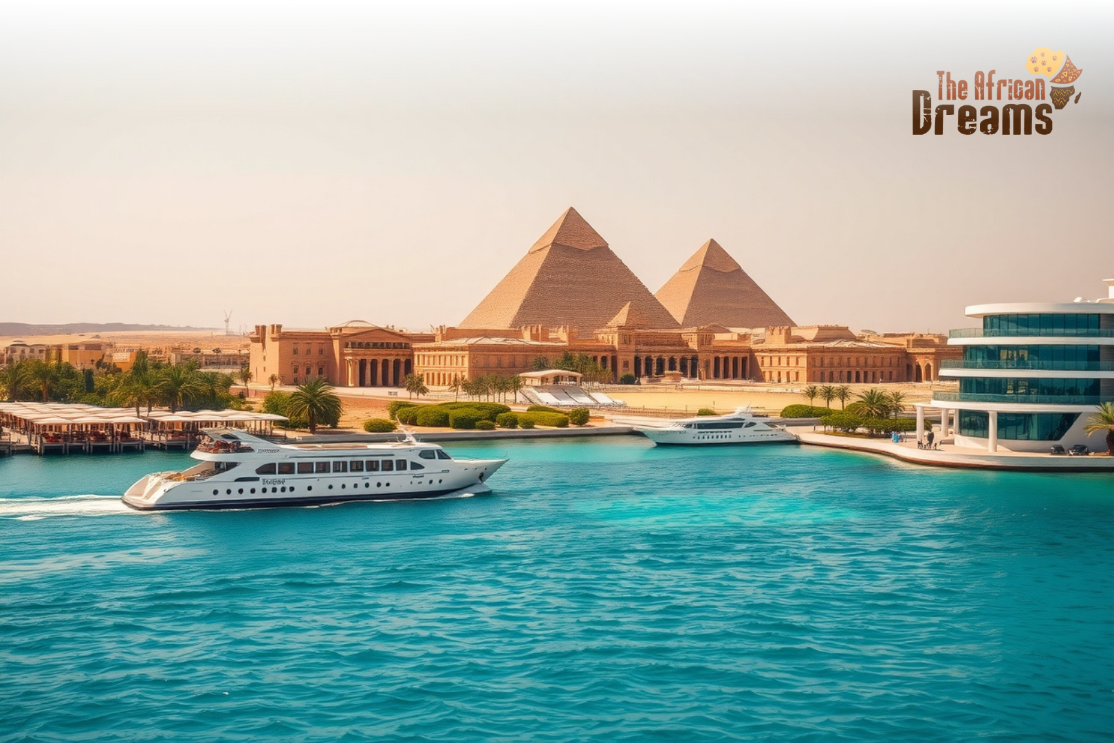 egypt-tourism-investment-opportunities. Overview of Egypt’s tourism investment potential featuring the Pyramids, Nile River cruise, and Red Sea resort