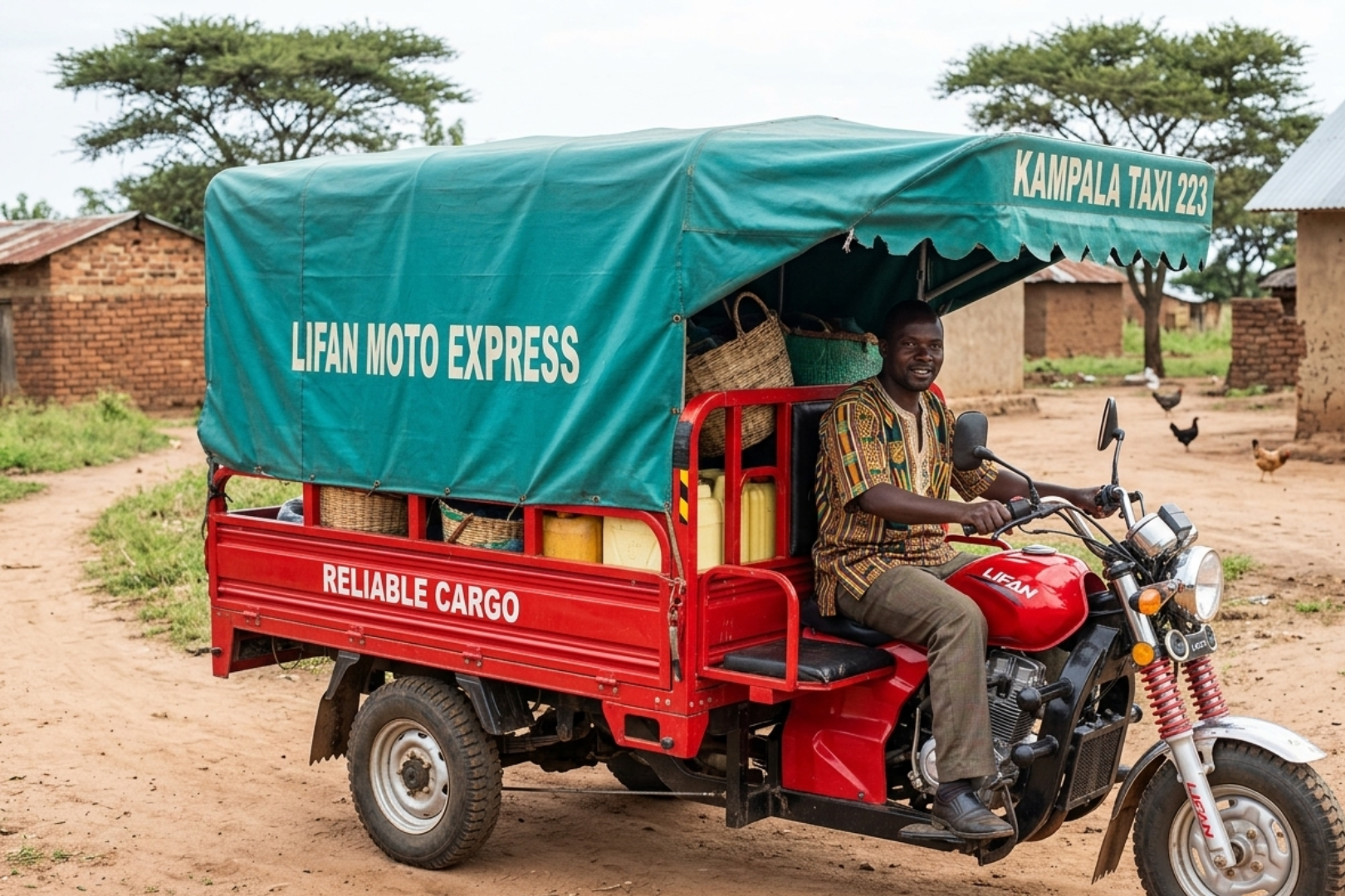 a man is carrying vegetables by van