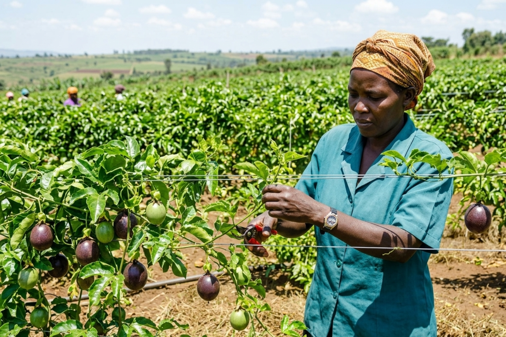 a-woman-is-observing-vegetable-trees