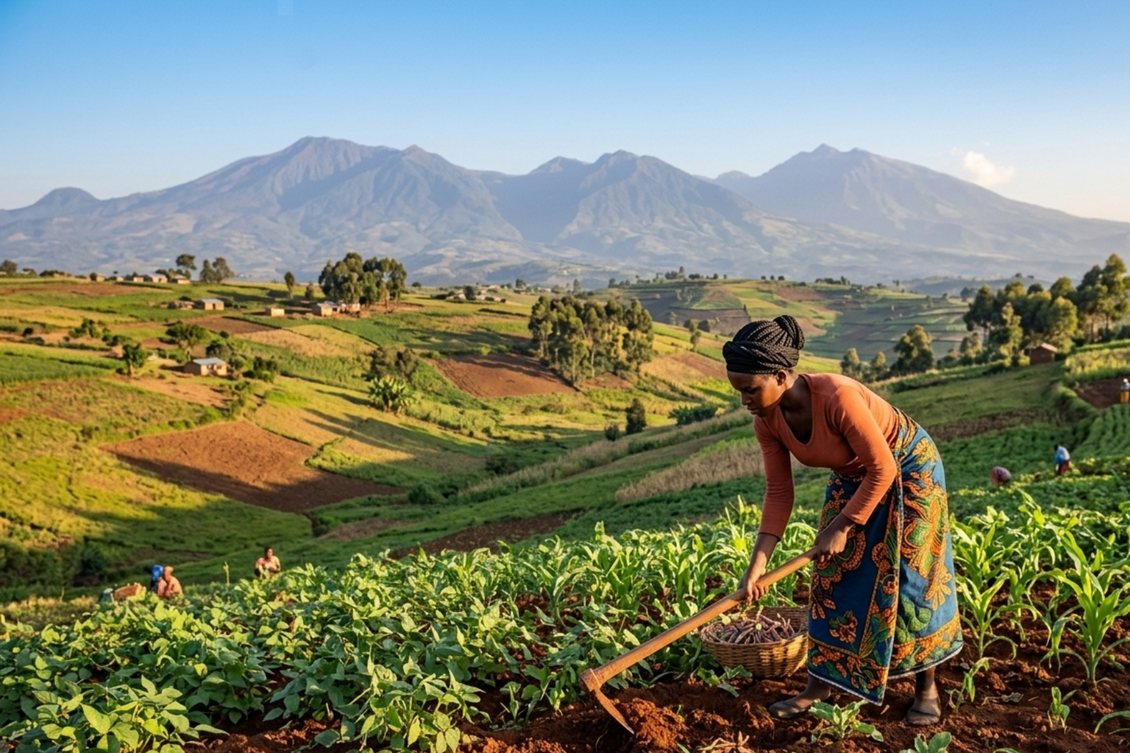 a woman is working on agro field