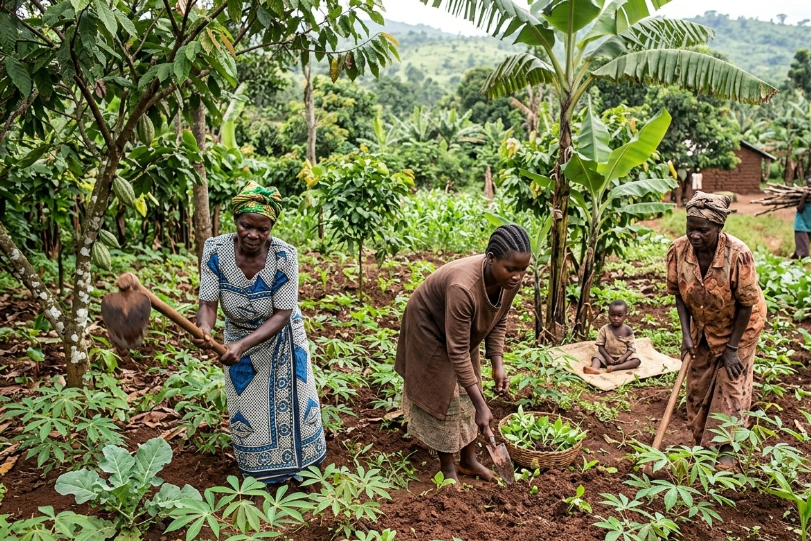 women farmers are working on agri land