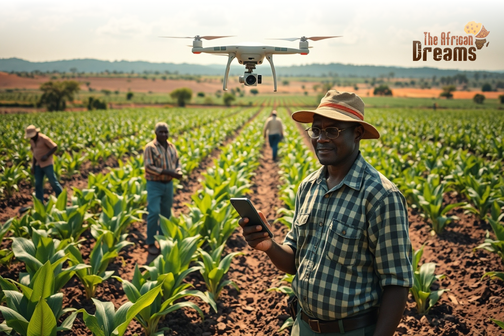 a farmer is using technology for his farming