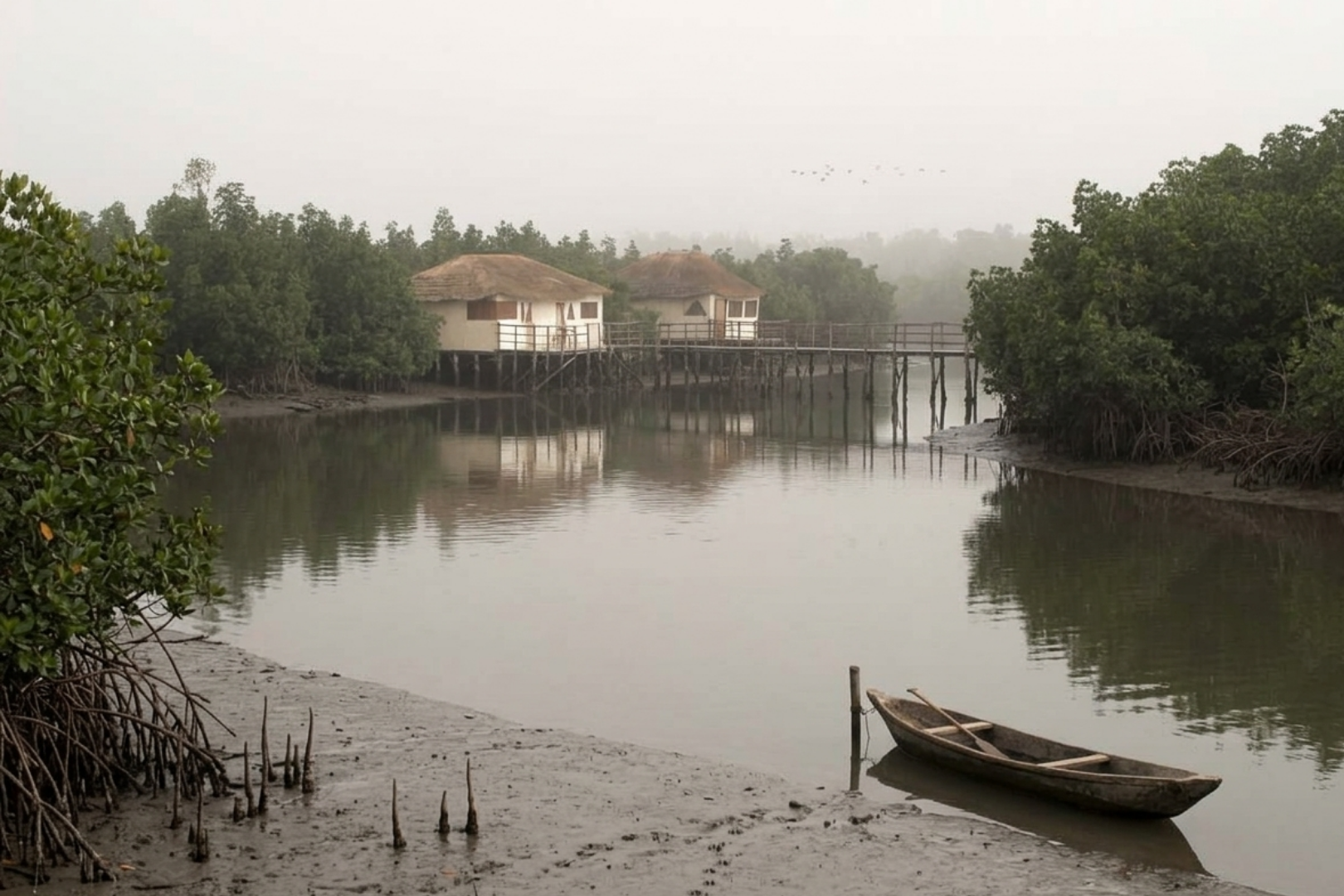 a boat is kept on river
