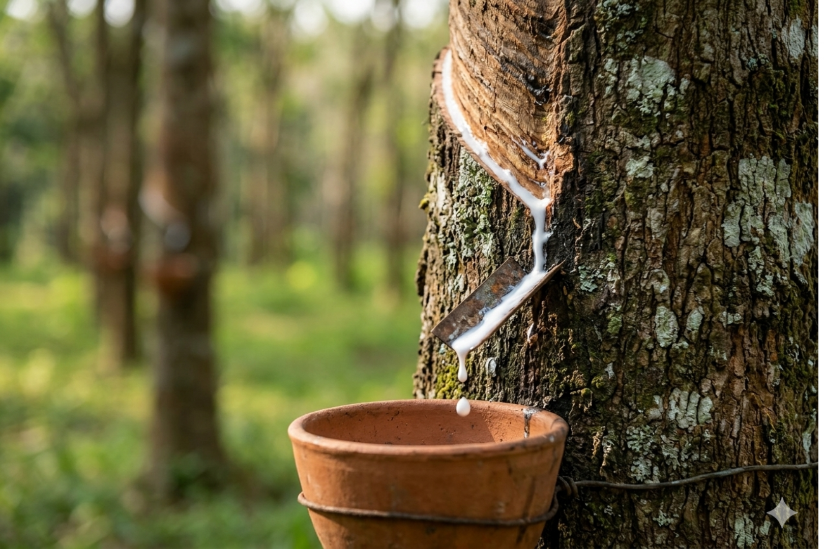rubber are collected from a tree