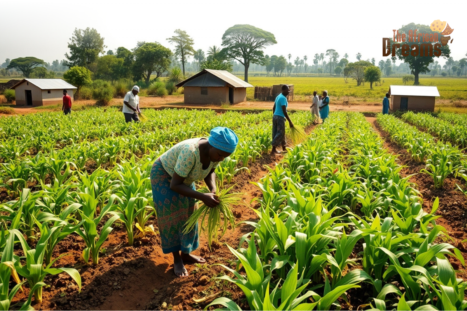 some farmers are working on their farm land